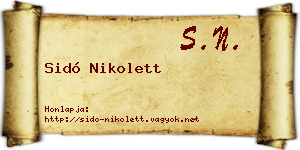 Sidó Nikolett névjegykártya